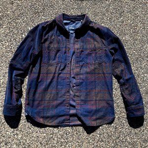 Prana Corduroy Flannel Button Down Shirt Medium